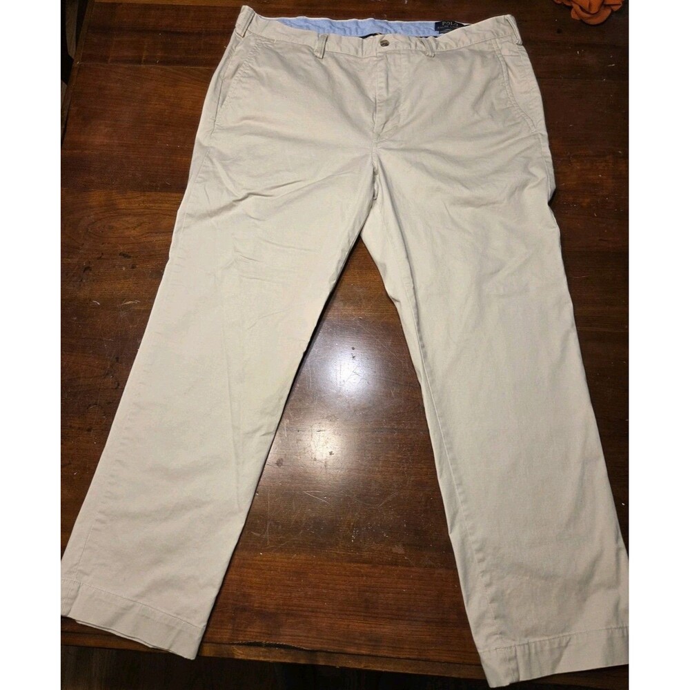 Polo Ralph Lauren Chino Pants Mens 38x29 Beige Khaki Stretch Straight Fit Pony